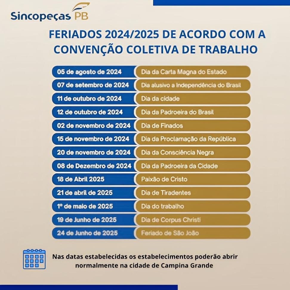 Calendário de Feriados 2025